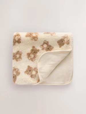 Cream Bear Fleece Baby Blanket - Cream Bear