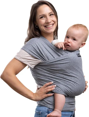 Cuddlebug Babydraagdoeken met gratis verzending - baby carrier ring sling - babydraagdoek pasgeborenen - elastische draagdoek One Size Fit's all - Grey