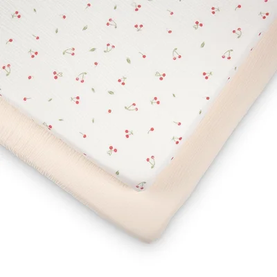 CuddleCo 4pc Cot Bed Bedding Set - Ditsy Cherry