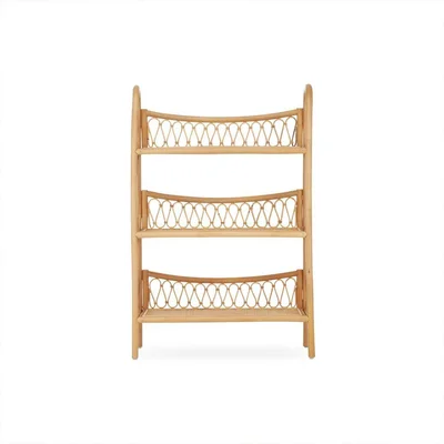 CuddleCo Aria 3 Tier Rattan Shelving Unit - Natural
