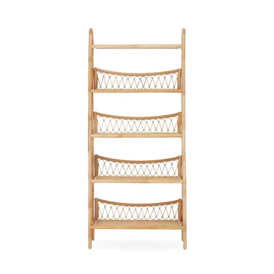 CuddleCo Aria 5 Tier Rattan Shelving Unit - Natural