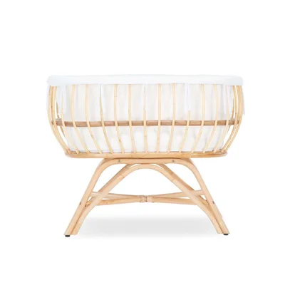 CuddleCo Aria Rattan Crib, Natural