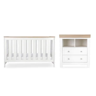 CuddleCo Burford 2pc Set - White/Oak
