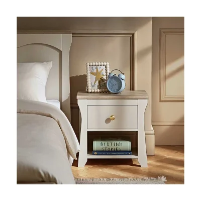 CuddleCo Clara Bedside Table - White/Ash