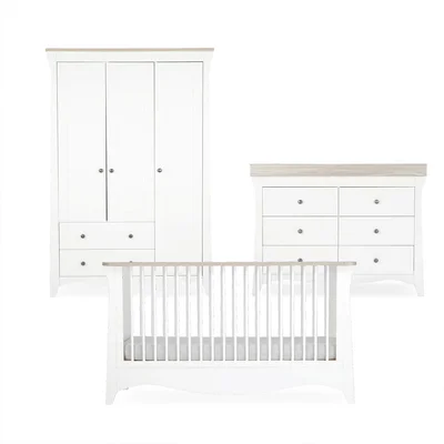 CuddleCo Clara Luxe 3pc Set - White/Ash
