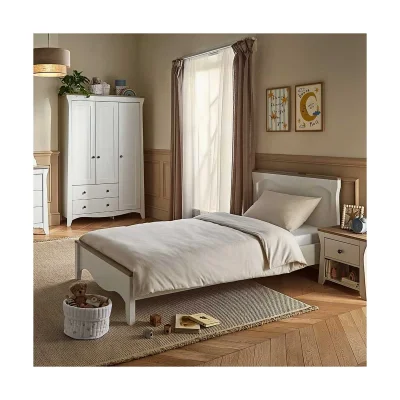 CuddleCo Clara Single Bed - White/Ash