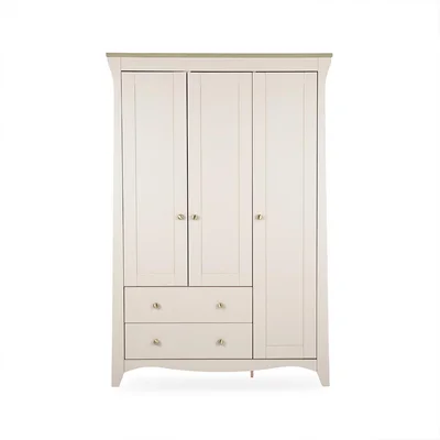 CuddleCo Clara Triple Wardrobe 2 Draw - Cashmere/Ash