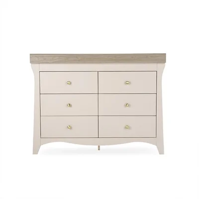 CuddleCo Clara Wide 6 Draw Dresser Changer - Cashmere/Ash