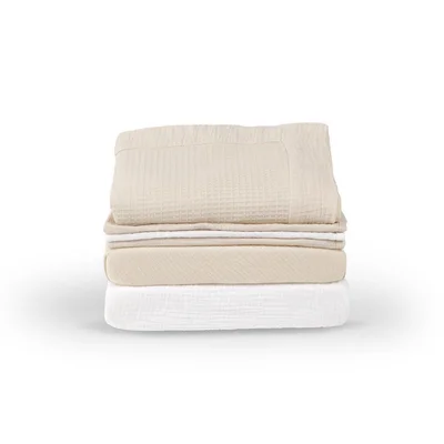 CuddleCo Universal Crib/ Co Sleeper Bedding Set - Cashmere Waffle - Cashmere Waffle