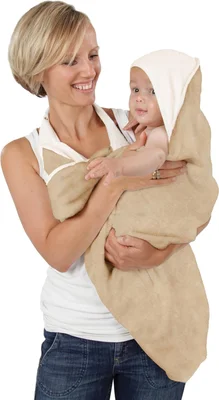 Cuddledry Hands Free Baby Bath Towel | Luxuriously Soft Bamboo & Cotton Hooded Baby Towel | Apron Towel for Safe Babies Bathtime | Perfect Newborn Gift | Oatmeal - Oatmeal