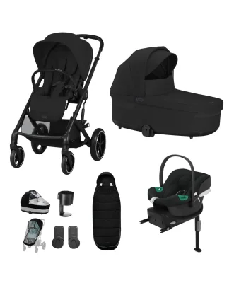 Cybex Balios Bundle with Aton B2 i-Size Car Seat & Base (6 Pieces) - Moon Black