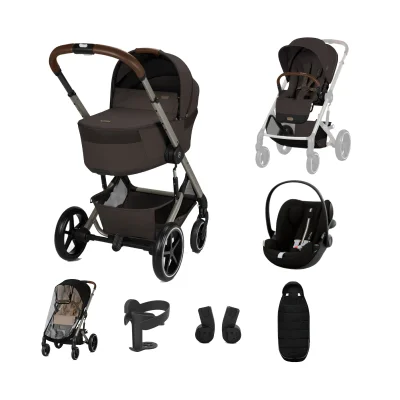 Cybex Balios + Fold Cot Travel System Bundle - Chocolate Brown