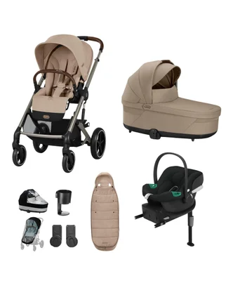 Cybex Balios Pushchair Bundle with Aton B2 i-Size Car Seat (6 Pieces) - Almond Beige