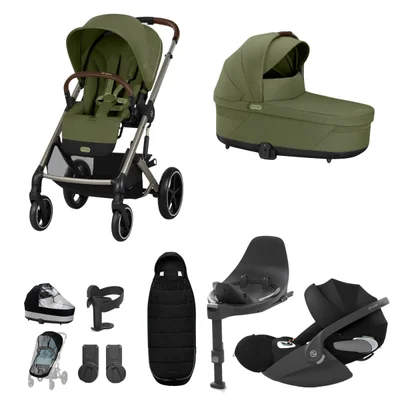 Cybex Balios S Lux + Cloud T Luxury Travel System- Moss Green - Without Footmuff Without ISOFIX Base
