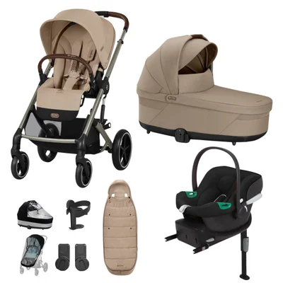 Cybex Balios S Lux Comfort Travel System- Almond Beige - With Footmuff