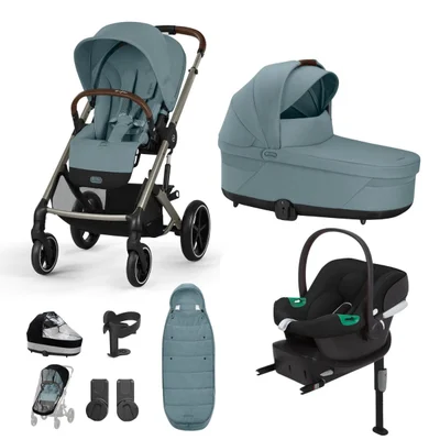 Cybex Balios S Lux Comfort Travel System- Stormy Blue - With Footmuff - Stormy Blue / Travel System