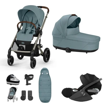 Cybex Balios S Lux Luxury Travel System- Stormy Blue - With Footmuff Without ISOFIX Base
