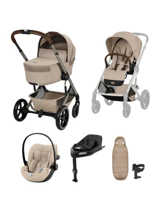 Cybex Balios Utltimate Pushchair Bundle with Cybex Cloud G3 Car Seat - Almond Beige