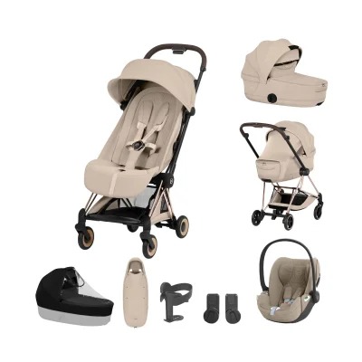 Cybex Coya Ultimate Accessory Bundle - Rose Gold/Cozy Beige