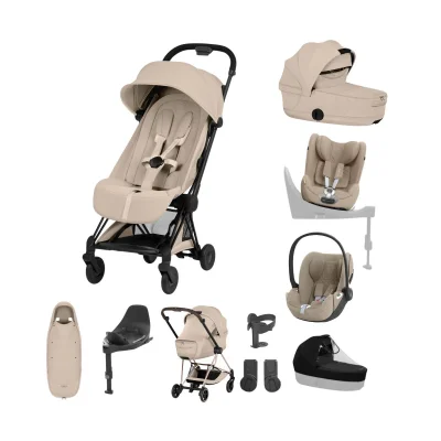 Cybex Coya Ultimate Birth & Beyond Bundle - Matt Black/Cozy Beige