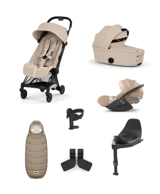 Cybex COŸA Ultimate Pushchair With Cybex Cloud T Baby Car Seat & Base (6 Pieces) - Cozy Beige