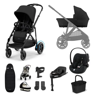 Cybex E-Gazelle S Electric Single to Double, Cloud G Travel System- Moon Black
