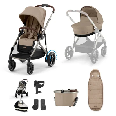 Cybex E-Gazelle S Electric Single to Double Essential Bundle- Almond Beige