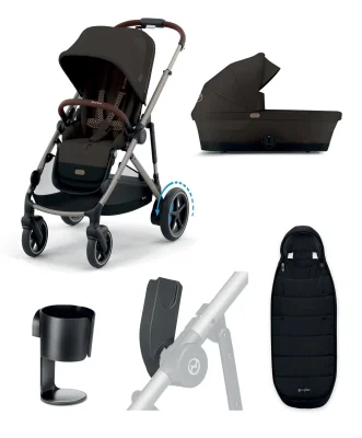 Cybex E-Gazelle S Electric Single to Double Pushchair- Moon Black