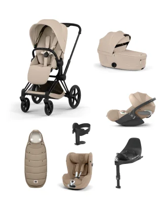 Cybex e-Priam Pushchair Bundle with Cybex Cloud T i-Size & Sirona T i-Size Car Seat - Sepia Black