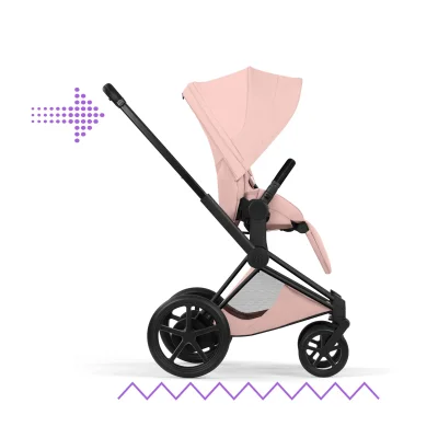 Cybex e-Priam Pushchair - Matt Black/Peach Pink — image 6