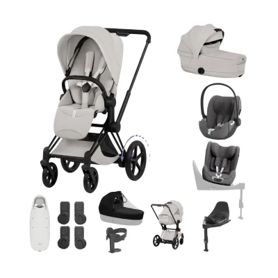 Cybex e-Priam Style Ultimate Birth & Beyond Bundle - Matt Black/City Grey