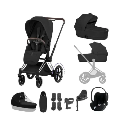 Cybex e-Priam Ultimate Accessory Bundle - Chrome Brown/Sepia Black