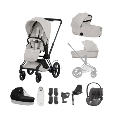 Cybex e-Priam Ultimate Accessory Bundle - Matt Black/City Grey