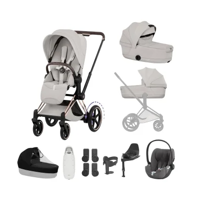Cybex e-Priam Ultimate Accessory Bundle - Rose Gold/City Grey