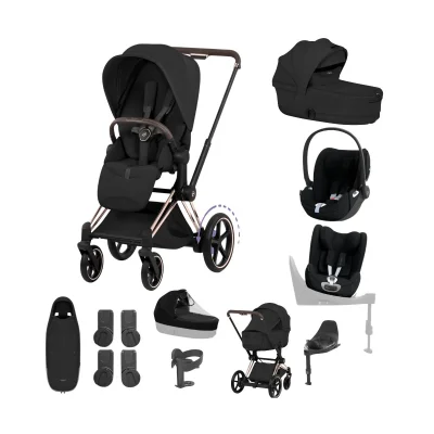 Cybex e-Priam Ultimate Birth & Beyond Bundle - Rose Gold/Sepia Black