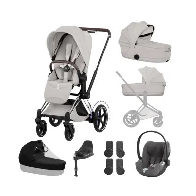 Cybex e-Priam Ultimate Bundle - Chrome Brown/City Grey