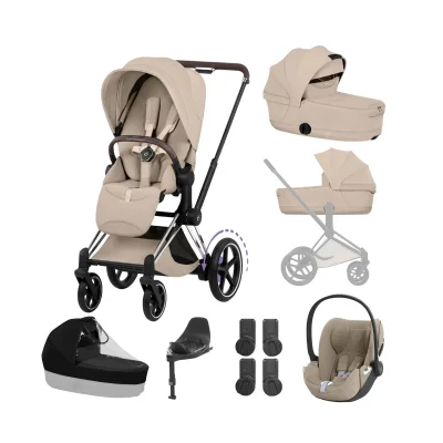 Cybex e-Priam Ultimate Bundle - Chrome Brown/Cozy Beige
