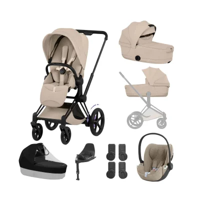 Cybex e-Priam Ultimate Bundle - Matt Black/Cozy Beige