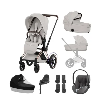 Cybex e-Priam Ultimate Bundle - Rose Gold/City Grey