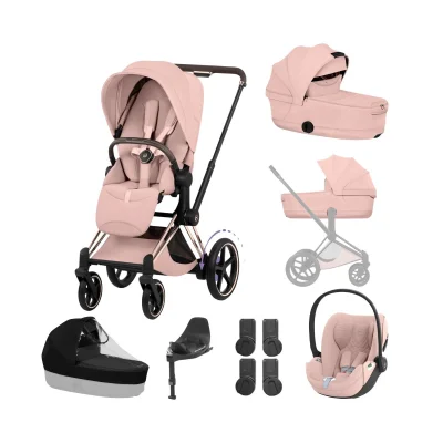 Cybex e-Priam Ultimate Bundle - Rose Gold/Peach Pink