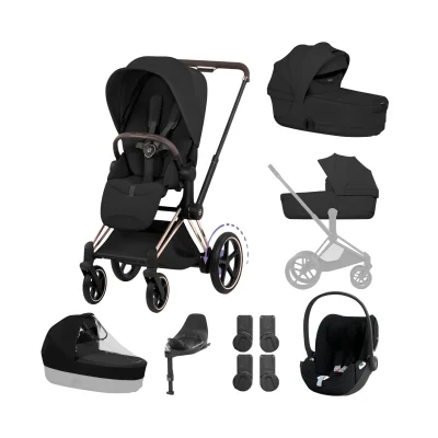 Cybex e-Priam Ultimate Bundle - Rose Gold/Sepia Black