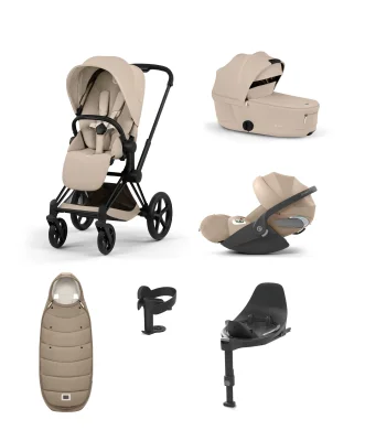 Cybex e-Priam Ultimate Pushchair Bundle with Cybex Cloud T i-Size Rotating Baby Car Seat & Base - Sepia Black