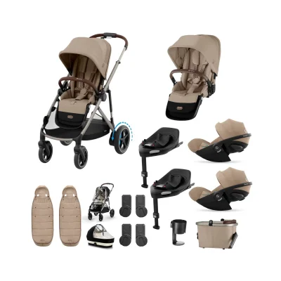 Cybex eGazelle S Twin 11 Piece Bundle with Cloud G Car Seat - Moss Green