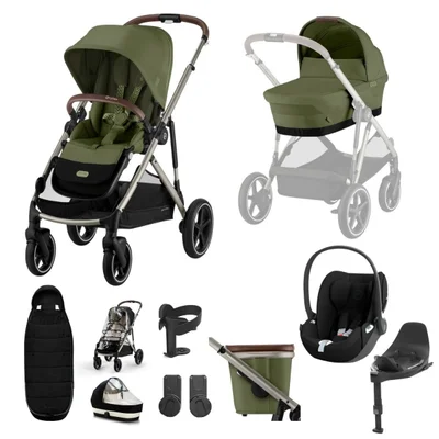 Cybex Gazelle S & Cloud T i-Size Luxury Travel System - Moon Black