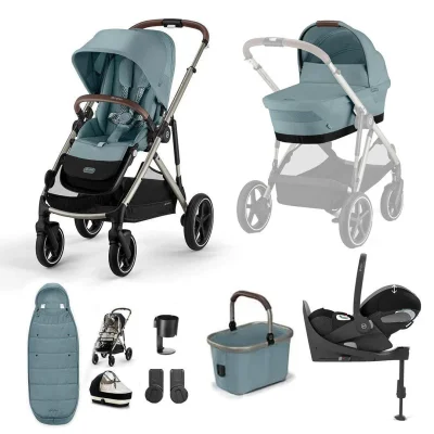 CYBEX Gazelle S + Cloud T Travel System - Stormy Blue - Taupe / No Carrycot