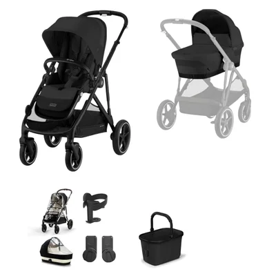 Cybex Gazelle S Essential Bundle- Moon Black - Without Footmuff