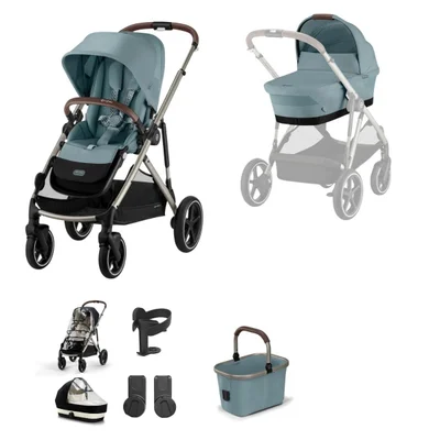CYBEX Gazelle S + Cloud G3 Travel System - Footmuff / Stormy Blue