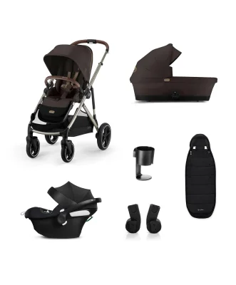 Cybex Gazelle S Pushchair Bundle with Aton B2 i-Size Car Seat & Base (6 Pieces) – Chocolate Brown