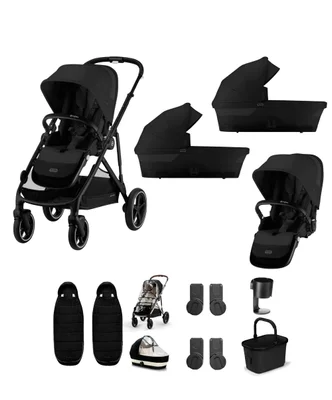 Cybex Gazelle S Twin Pushchair Bundle (12 Pieces) - Moon Black