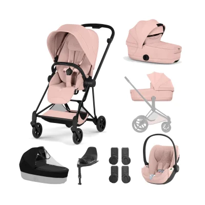 Cybex Mios Cloud T i-Size Ultimate Bundle - Matt Black/Peach Pink